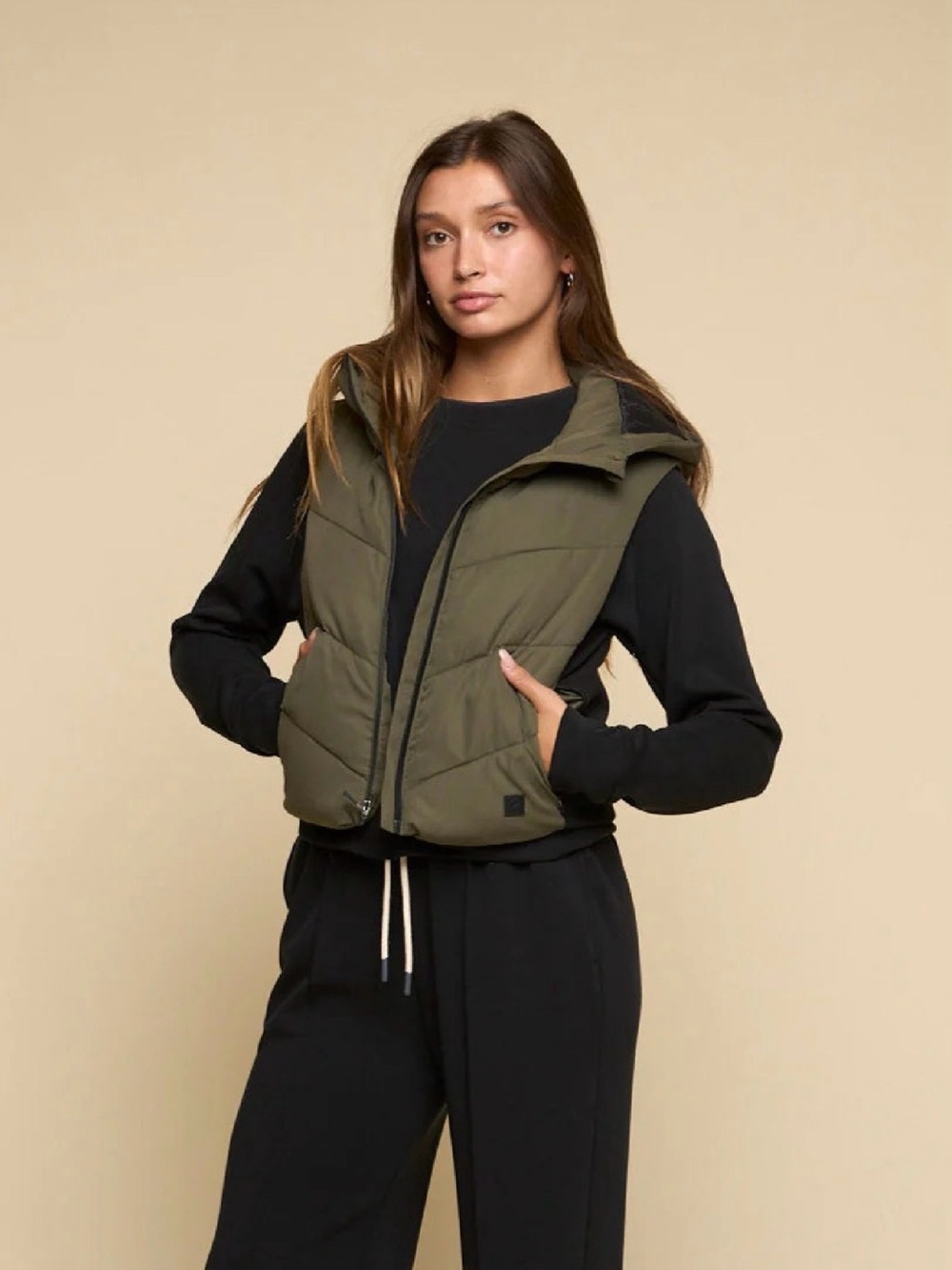 Fundamental coast olive  Quilted Puffer Vest